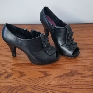 Madden Girl Black Peep-Toe Heels